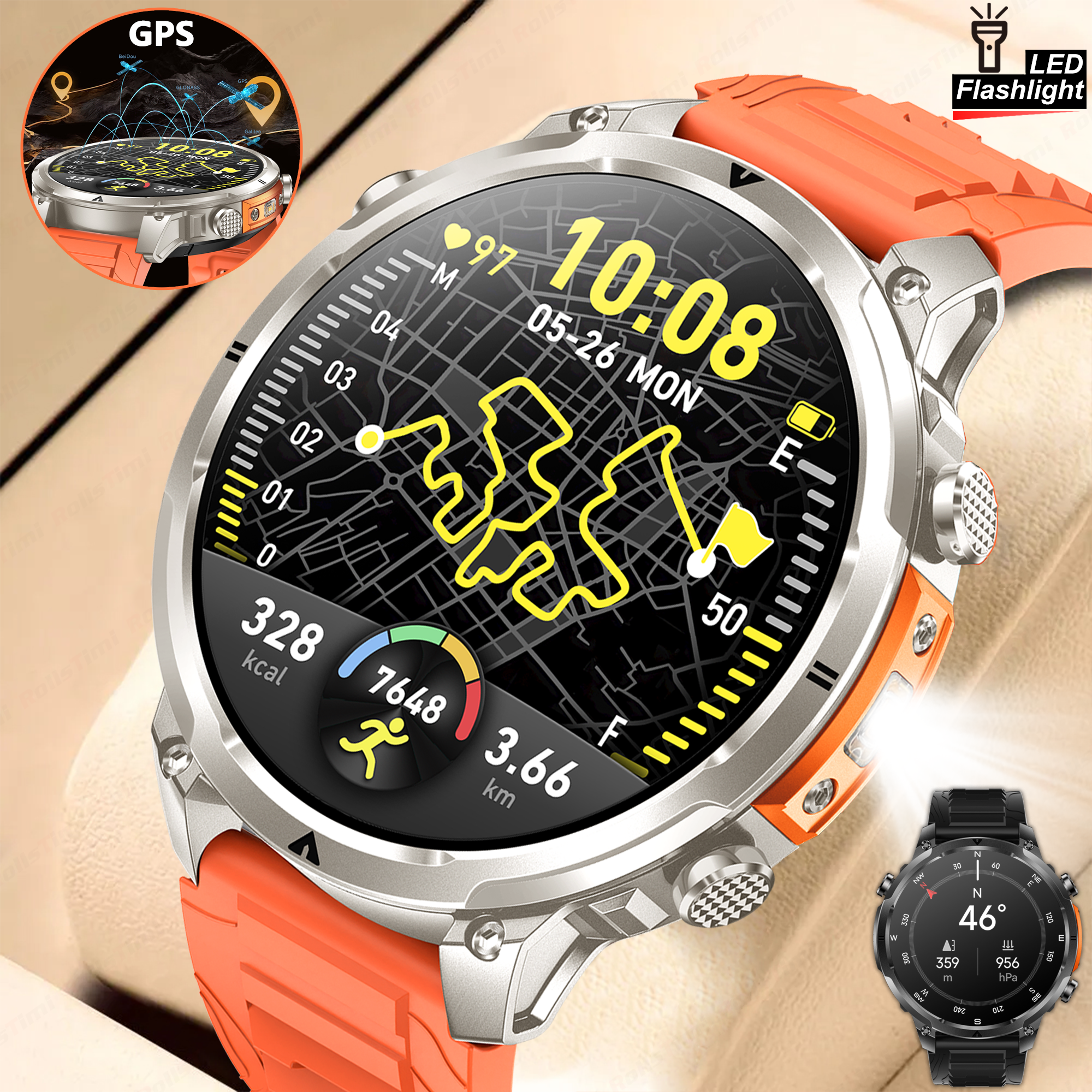 Smartwatch Touch - Outdoor GPS Sports Smart Watch 1.7-Inch
