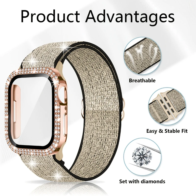 Band+Case for Apple Watch 45mm – Smartwatch Watch Accessories For Women recenzja i cena