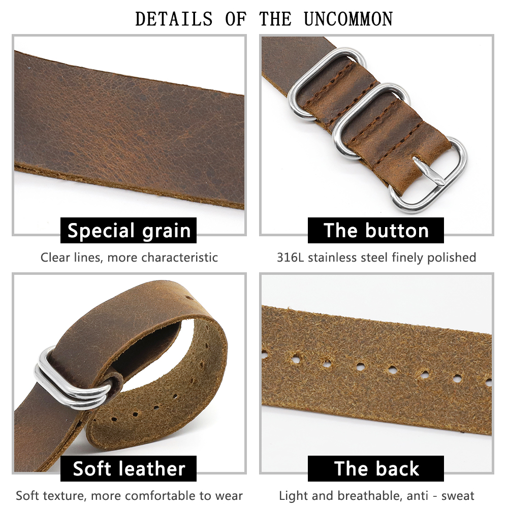 Genuine Leather Watch Band 18m – Nylon Nato Strap recenzja i cena