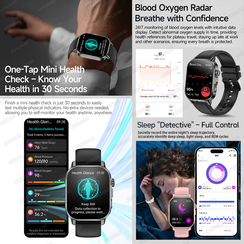 GUHUAVMI 2026 New Precise Heal – Android Smartwatch Accessories recenzja i cena
