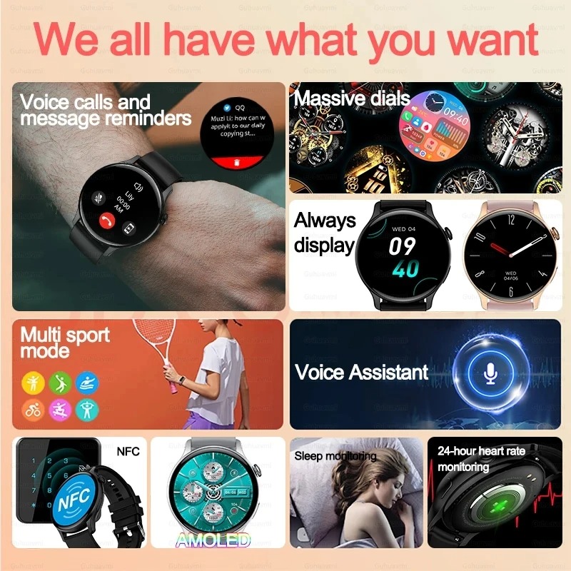 Women Smartwatch NFC AMOLED Sc – Smartwatch Custom recenzja i cena
