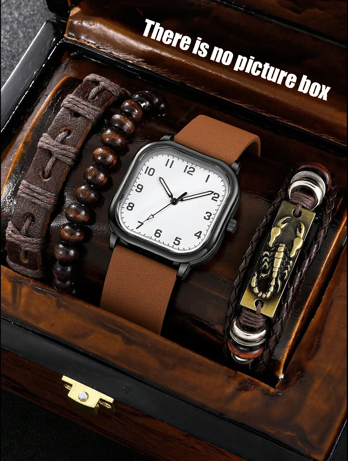 No gift box; men's leather str – Accessories With Watch recenzja i cena