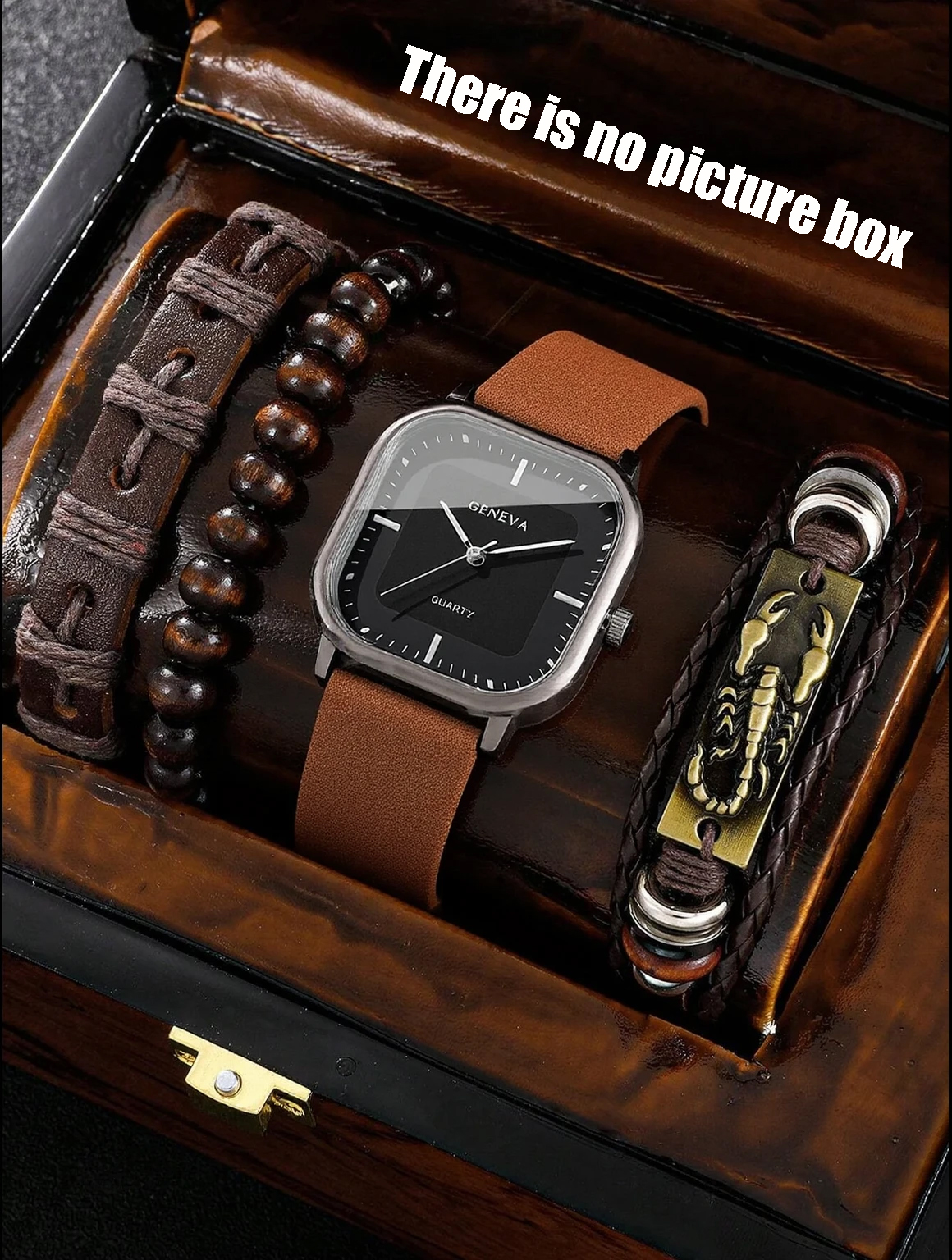 No gift box; men's leather str – Accessories With Watch recenzja i cena