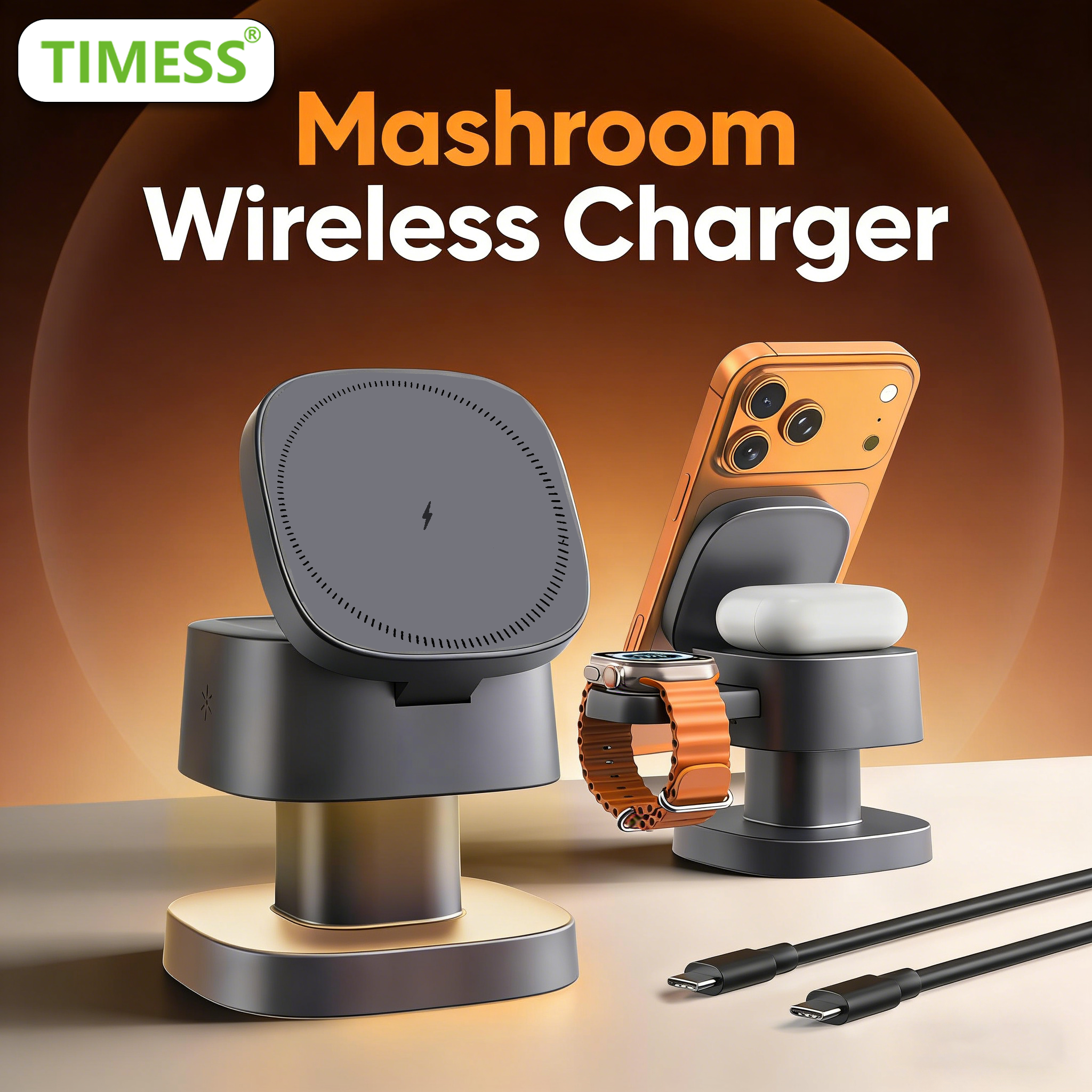 TIMESS Night Light Mashroom Wi – Wireless Charger Watch recenzja i cena