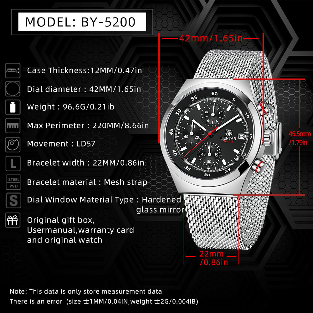 BENYAR Top Luxury Brand Men's  – Accessories With Watch recenzja i cena